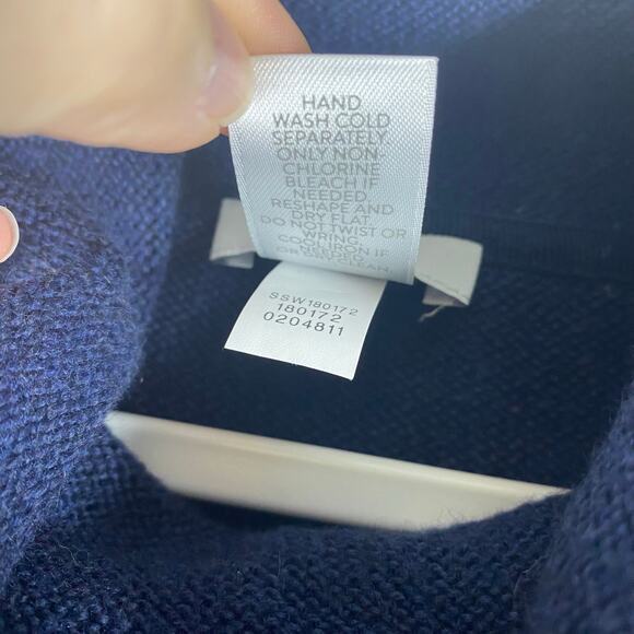 J. Jill Poncho Style Sweater Cowl Neck Aztec Southwestern Blue Large Petite - Picture 9 of 9